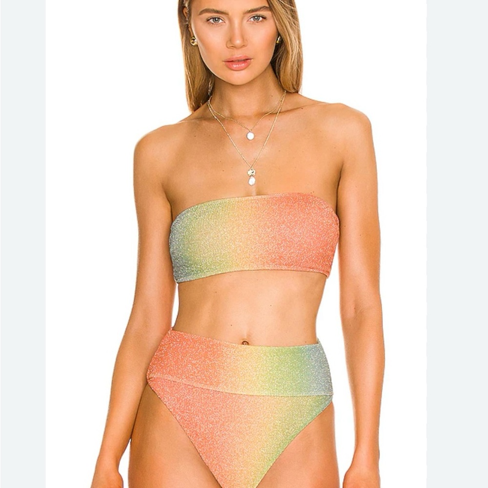 NWT Beach Riot Shimmer Desert Bikini Sz Small Kelsey Top Highway Bottom